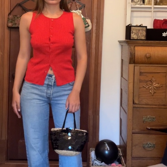 Target Red Button-Up Tank Top - Picture 2 of 3